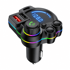 JOIRIDE® Bluetooth FM odašiljač za automobil, bežični prijenos glazbe, brzo punjenje za 2 uređaja, pojačanje basa i RGB osvjetljenje | FMONIC